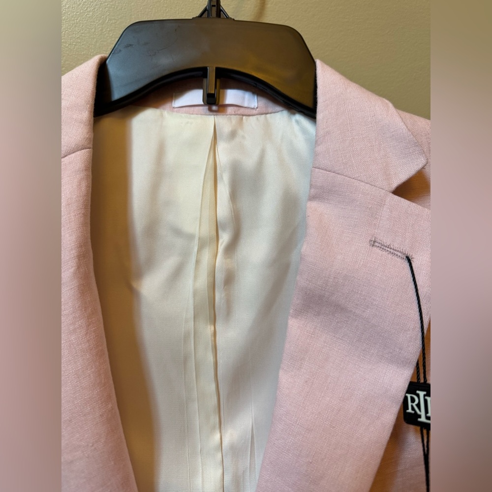 NWT Ralph Lauren Pink All Linen Suit Jacket Mens 38R Lassiter - Picture 10 of 16
